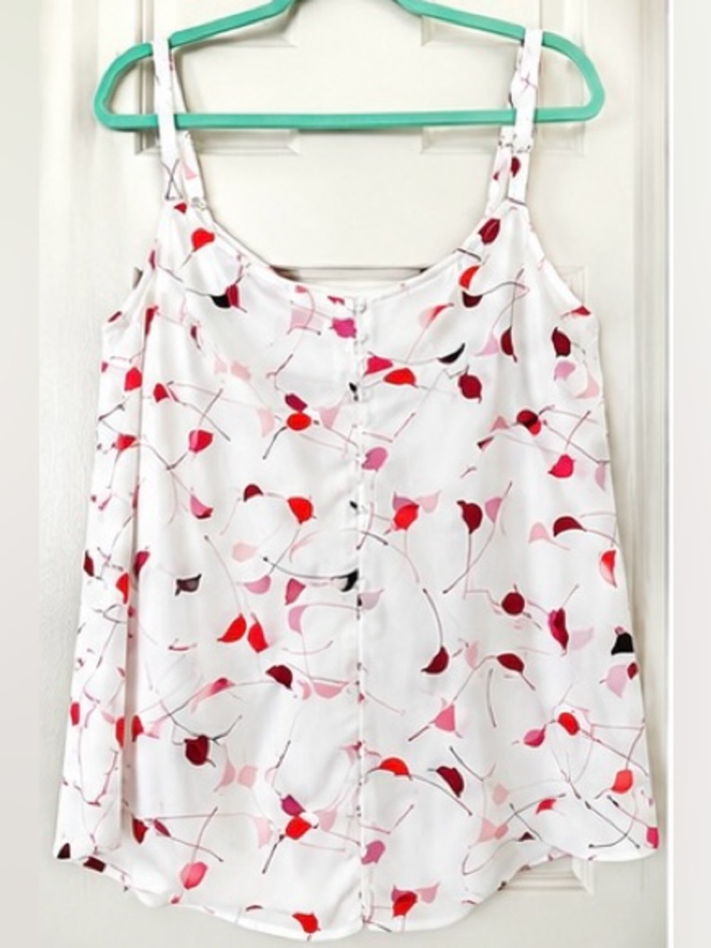 Lane Bryant Sleeveless Floral Blouse Cami Top Size 20 White Pink Black